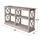 International Concepts Rectangle Hampton Sofa Server Table with Shelves, 60 W, 16 L, 34.5 in H, Wood, Washed Gray Taupe OT09-70SL - alternate 6